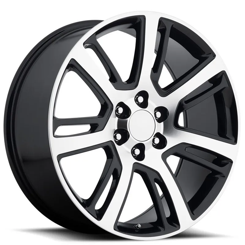 24" Cadillac Escalade Wheels FR 48 Black Machined Face OEM Replica Rims Express Delivery