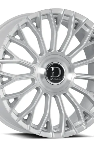Grab Now 24" Dolce Luxury Wheels Roma Gloss Silver with Brushed Face Floating Cap Rims