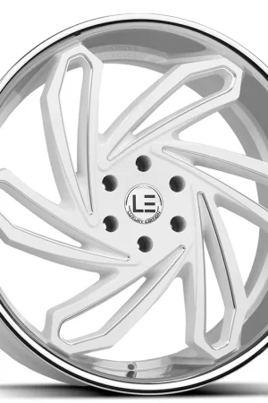 High Quality 24" Luxxx Alloys Wheels Lux LE10 Gloss White Milled with SS Lip Rims