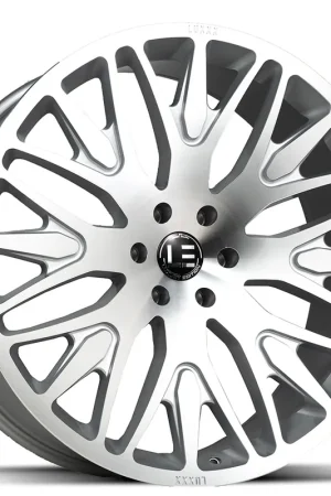 24" Luxxx Alloys Wheels Lux LE7 Silver Machined Rims Free Shipping
