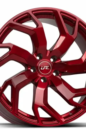 Buy Online 24" Luxxx Alloys Wheels Lux LFF04 Alfa Roja Red with Brushed Face Flow Formed Rims