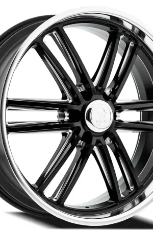 Bulk Order 24" Resto Wheel Co R103 Maverick Gloss Black Center with Milled Window and Diamond Cut Lip 6-Lug Rims