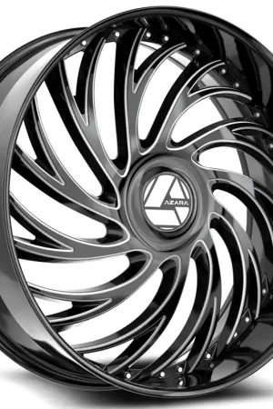 26" Azara Wheels AZX-101 Gloss Black Milled Rims Fast Shipping