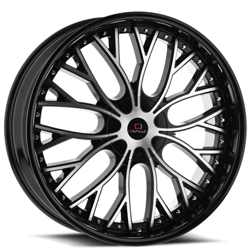 26" Cavallo Wheels CLV-33 Gloss Black Machined Rims Price Drop
