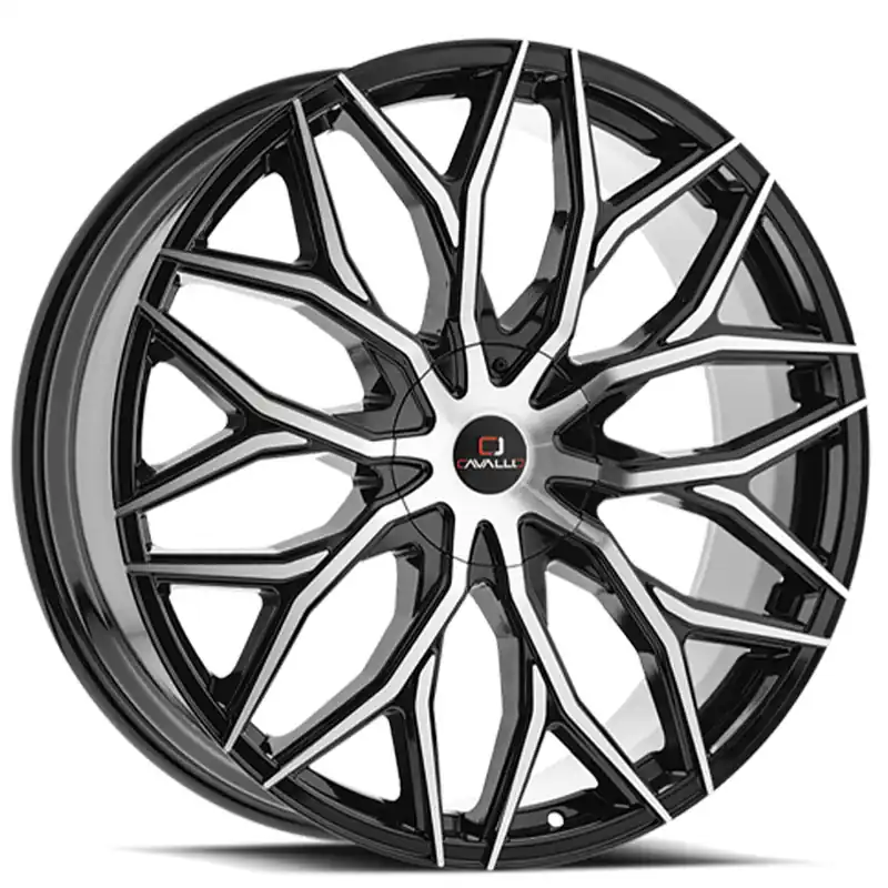 26" Cavallo Wheels CLV-37 Gloss Black Machined Rims Free Shipping