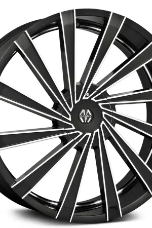Wholesale 26" Massiv Wheels 921 Vertagio Black with Machined Face and Undercut Pinstripe Rims