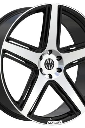 26" Massiv Wheels 926 Classico Black with Machined Face Rims Same Day Shipping