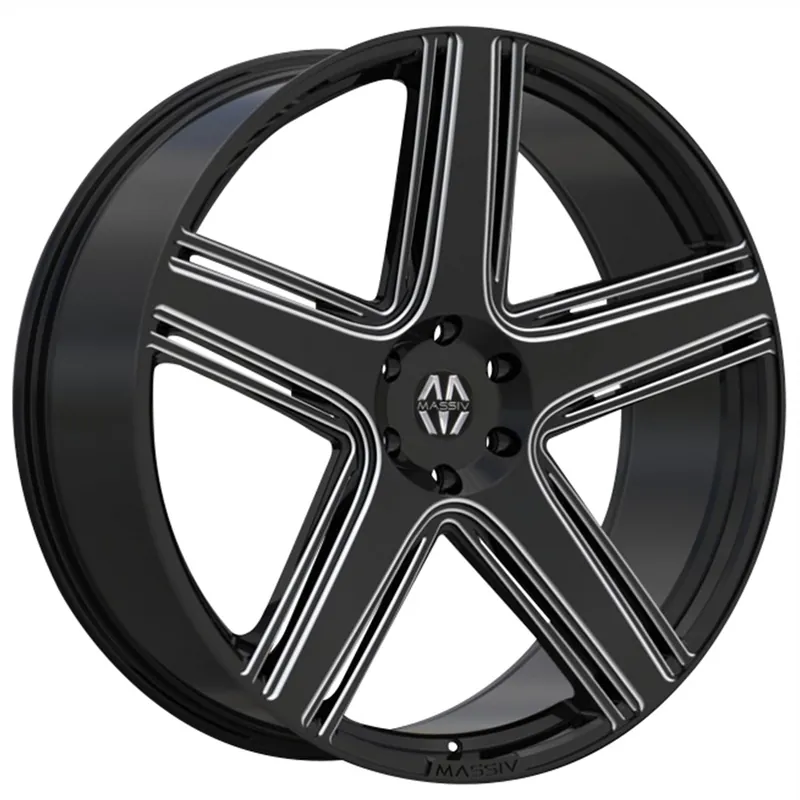 26" Massiv Wheels 926 Classico Black with Milled Rims Genuine