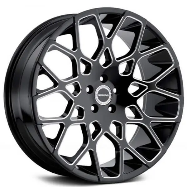 Final Sale 26" Strada Wheels Buca Gloss Black Milled Rims