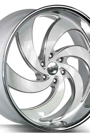 Fresh Stock 26" Strada Wheels Retro 6 Gloss White Milled with SS Lip Rims
