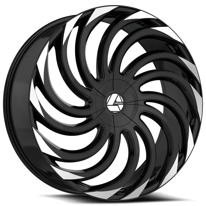 28" Azara Wheels AZA-534 Gloss Black Machined Rims Instant Buy