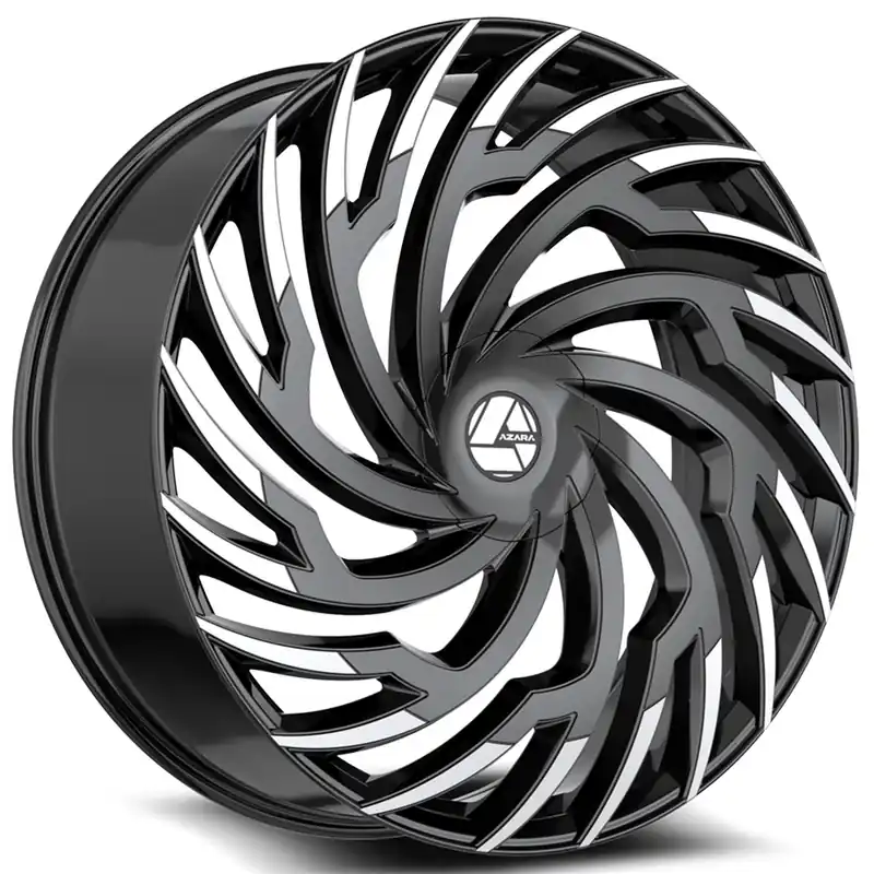 28" Azara Wheels AZA-536 Gloss Black Machined Rims Clearance