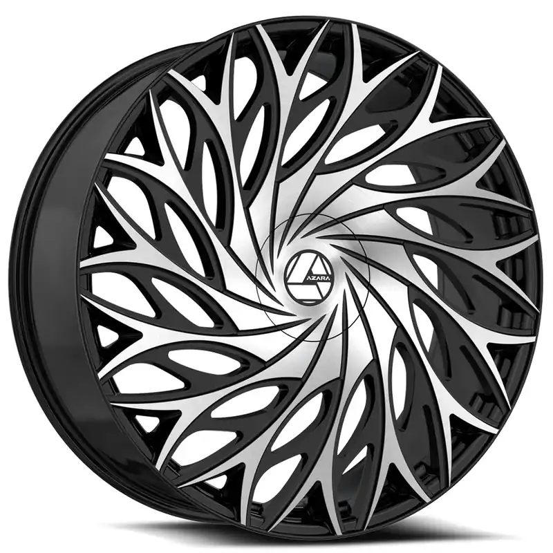 30" Azara Wheels AZA-525 Gloss Black Machined Rims Handmade