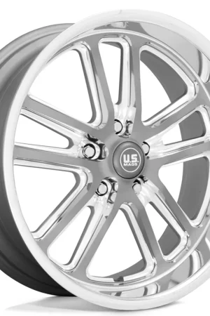 20" U.S. Mags Wheels Bullet U130 Textured Gunmetal with Milled Edges Rims Professional Grade
