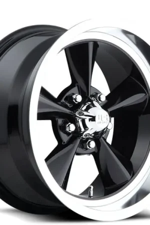 15" U.S. Mags Wheels Standard U107 Gloss Black with Diamond Cut Lip Rims Sale