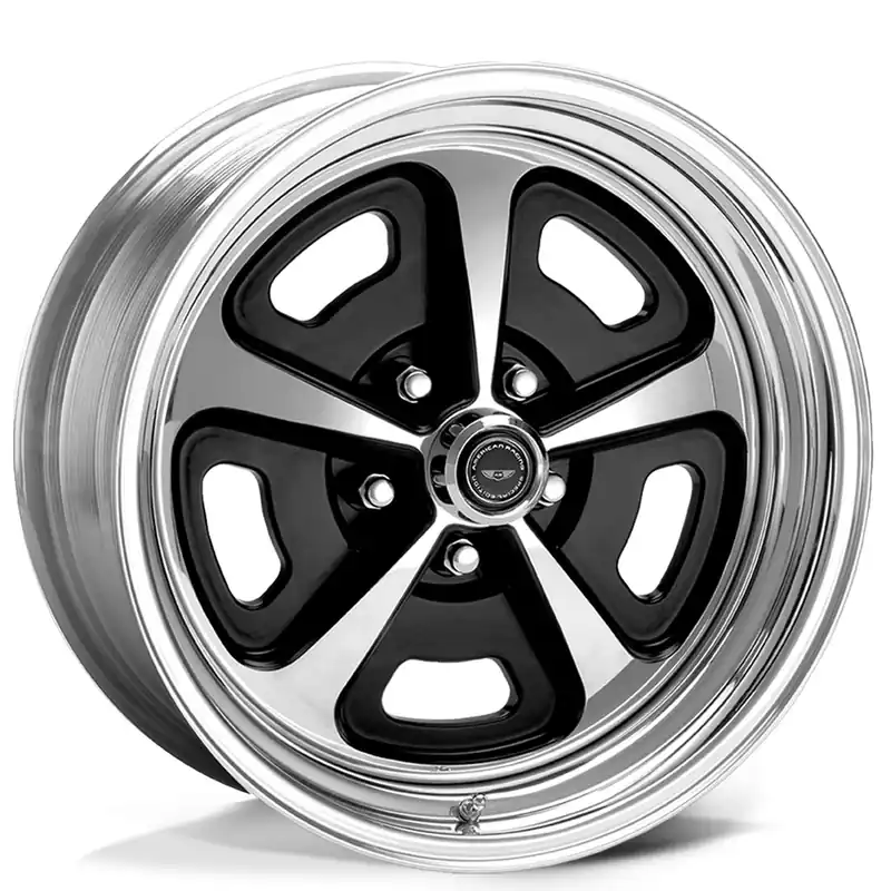15" American Racing Wheels Vintage VN500 Two-Piece Gloss Black with Polished Center and Barrel Rims Best Choice