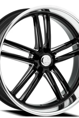 Premium 18" Resto Wheel Co R103 Maverick Gloss Black Center with Milled Window and Diamond Cut Lip Rims