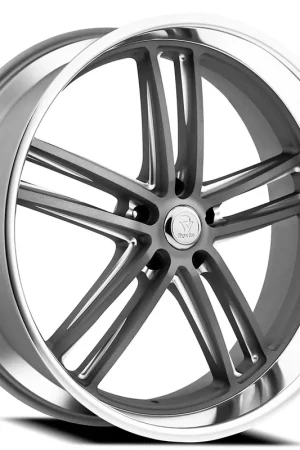 18" Resto Wheel Co R103 Maverick Textured Gunmetal Center with Milled Window and Diamond Cut Lip Rims Price Drop