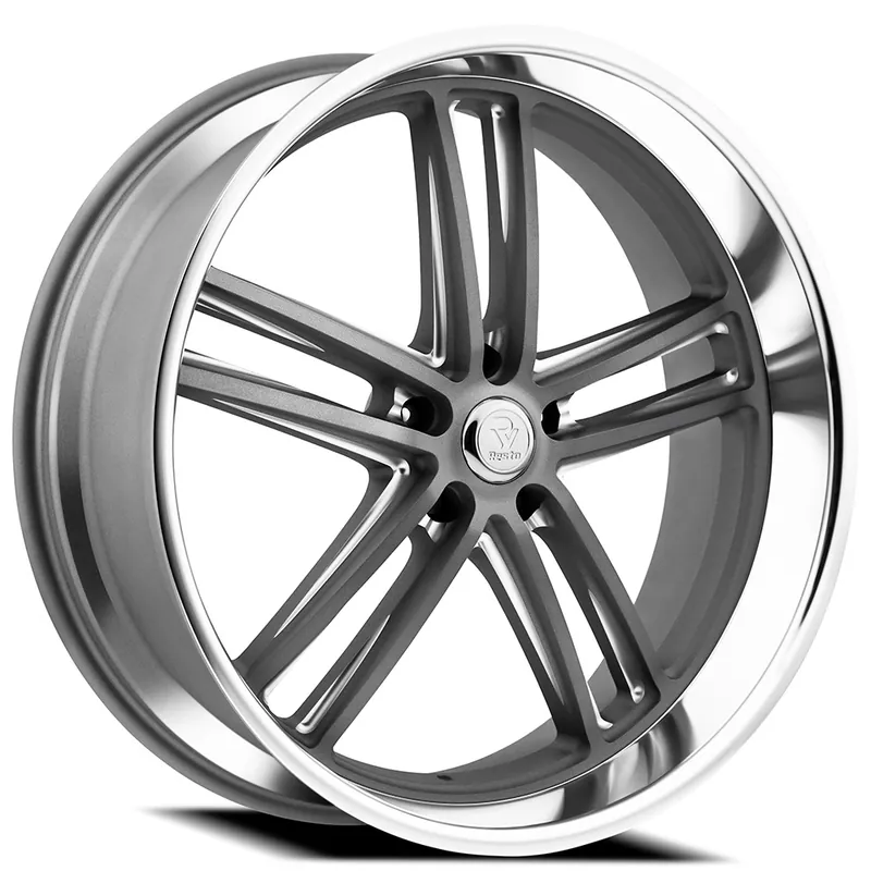 18" Resto Wheel Co R103 Maverick Textured Gunmetal Center with Milled Window and Diamond Cut Lip Rims Price Drop