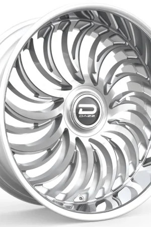 Big Sale 24" Dazz Wheels D103 Heat Gloss Silver Brushed Face with Chrome Stainless Steel Lip Rims