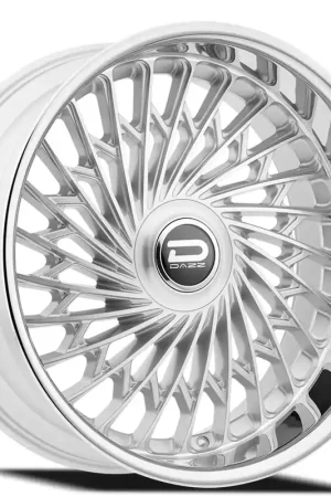 Warranty Included 26" Dazz Wheels D101 Seville Gloss Silver Brushed Face with Chrome Stainless Steel Lip Rims