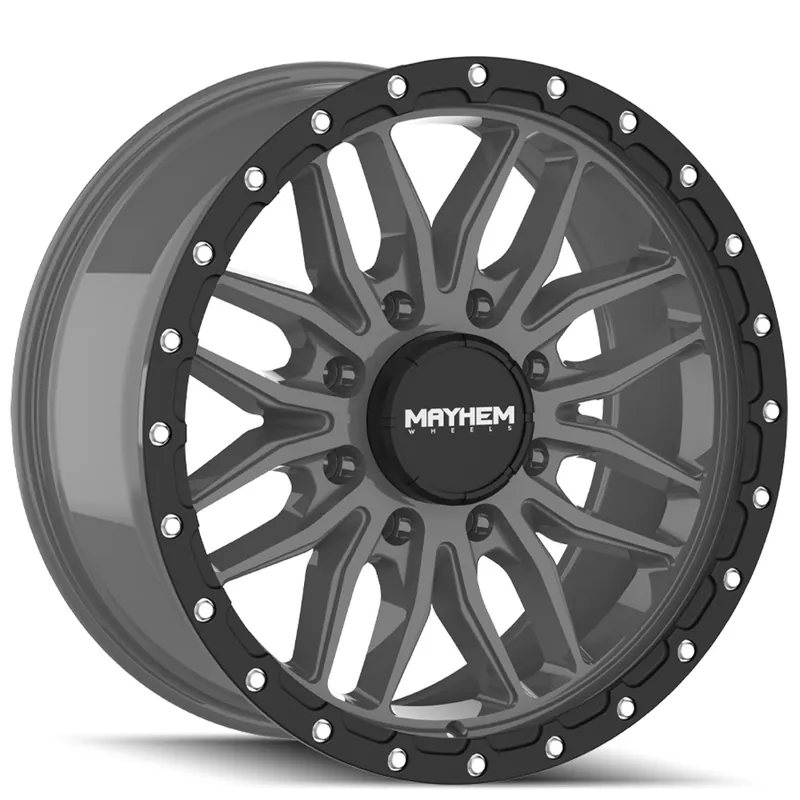 Time-Limited 20" Mayhem Wheels 8310 Vector Matte Gunmetal with Black Lip 8-Lug Off-Road Rims