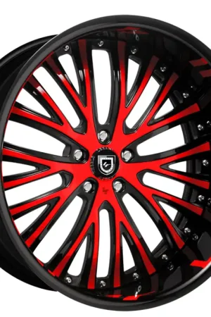 19/20" Lexani Forged Wheels LF-713 Black with Red Accents and Lettering on Lip Rims Free Delivery