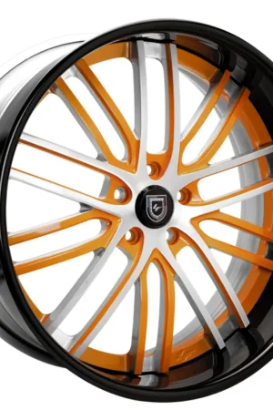 19/20" Lexani Forged Wheels LF-723 Orange with Brushed Silver Face Accents and Gloss Black Lip Rims Professional Grade