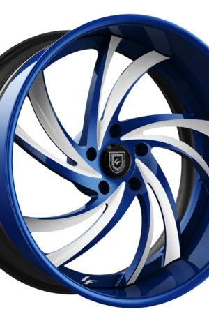 19/20" Lexani Forged Wheels LF-744 Twister Blue with White Accents Rims Fan Favorite