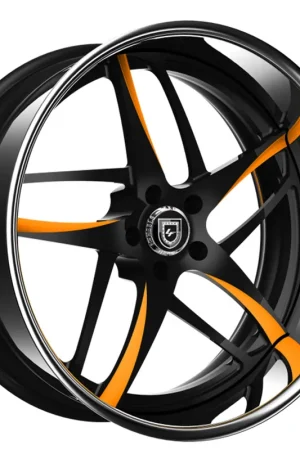 19/20" Lexani Forged Wheels LF-746 Bavaria Black with Orange Accents Face with Chrome Lip Rims Free Delivery