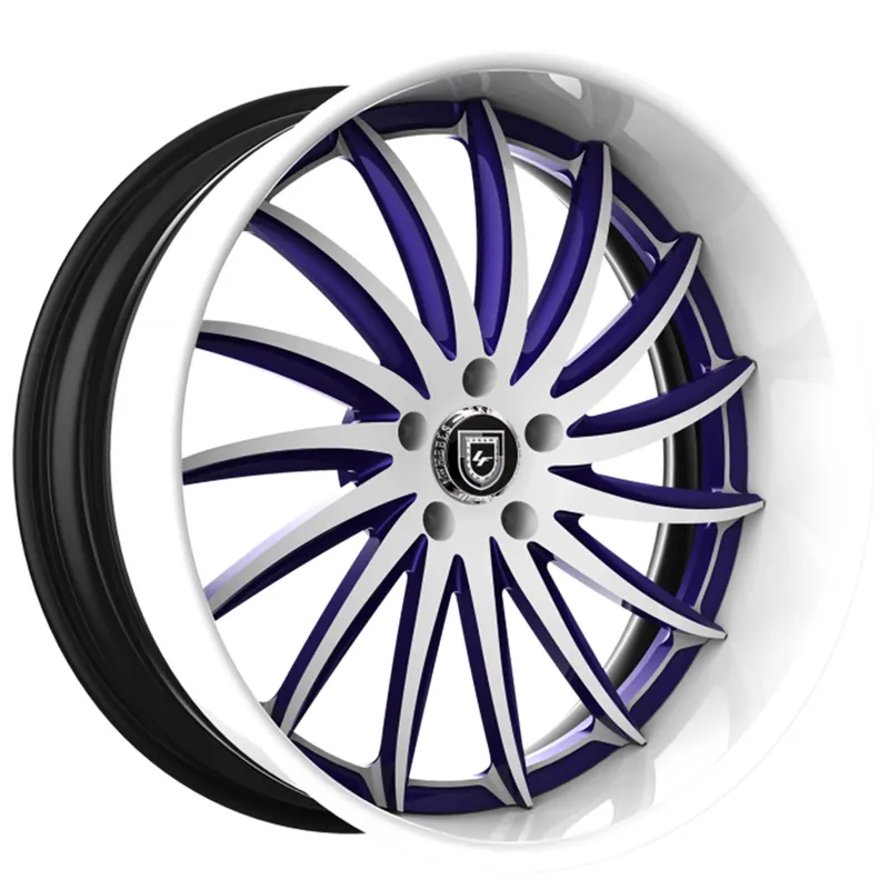 While Supplies Last 19/20" Lexani Forged Wheels LF-748 Stinger Gloss White with Dark Purple Accents Face with White Lip Rims