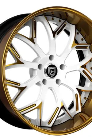 19/20" Lexani Forged Wheels LF-750 Bulgari White with Gold over Chrome Accents Face and Hardwares and Lip Rims New Release