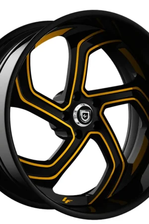 19/20" Lexani Forged Wheels LF-761 Swift Black with Brushed Gold Accents Rims Weekend Sale