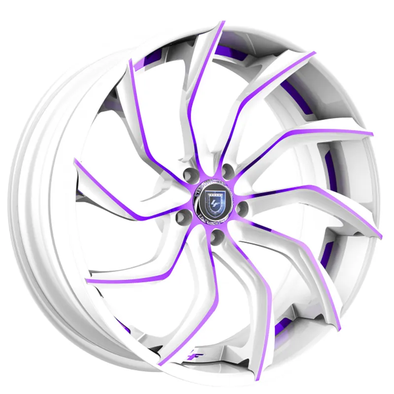 19/20" Lexani Forged Wheels LZ-753 Matisse White with Candy Purple Accents Rims Sale