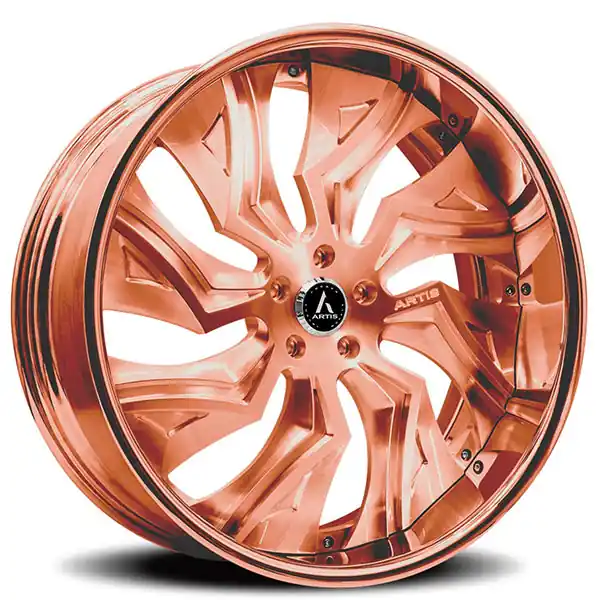 20/21" Artis Forged Wheels Buckeye Brushed Rose Gold Face with Rose Gold over Chrome Lip Rims Holiday Sale