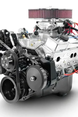 BluePrint Engines Small Block Chevy 383 C.I. 436 HP Deluxe Dressed Fuel Injected Crate Engine with Black Pulley Kit Best Choice