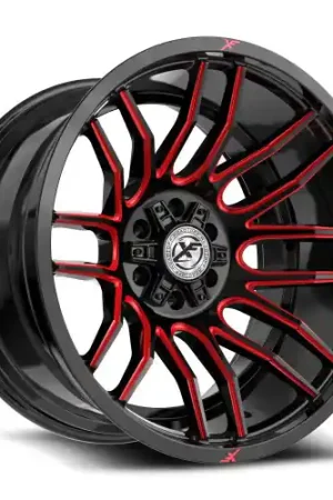 XF Off-Road XF-232 6x135/6x139.7 24x12 -44 Gloss Black & Red Milled Popular