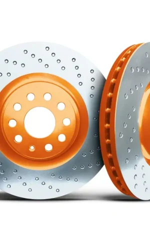Xbrakes Xi Series Brake Rotor and Pad Kit; Front and Rear; Orange Clearance