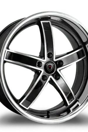 Holiday Sale MARQUEE WHEELS M5330A 5x120 22x10.5+15 BLACK / MACHINED/STAINLESS LIP