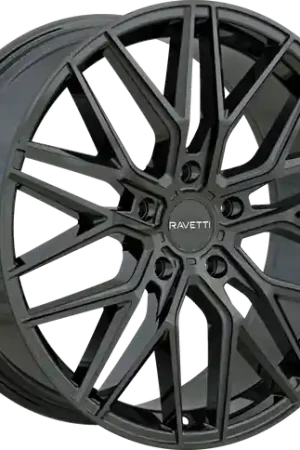 RAVETTI M16 5X115 20x10.5 +25 GLOSS BLACK High Quality