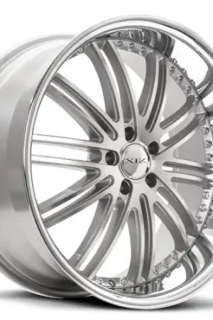 XIX Wheels XIX 23 5x114.3 22x10.5 +38 Silver Machined with Stainless Steel Lip Best Choice