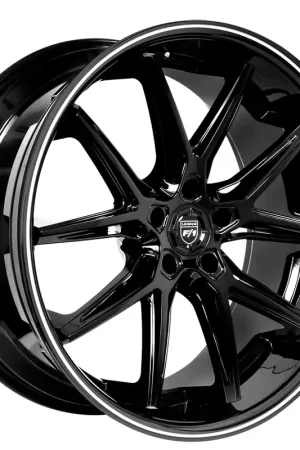 Direct From Manufacturer 20" Lexani Wheels Circuit Gloss Black with Milled Stripe Rims