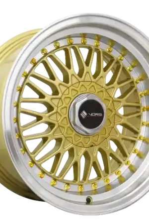 High Quality Vors VR3 4x100/4x114.3 15x8 +20 Gold Machine Lip Gold Rivet