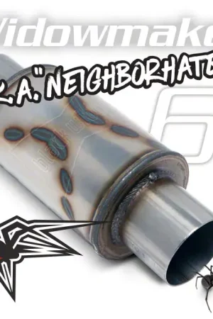 Black Widow Exhaust Neighborhater Series Center/Center Muffler; 2.50-Inch Inlet/2.50-Inch Outlet Free Shipping