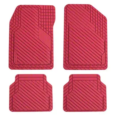 BaseLayer Cut-to-Fit All Weather Front and Rear Floor Mats; Crimson Red Genuine