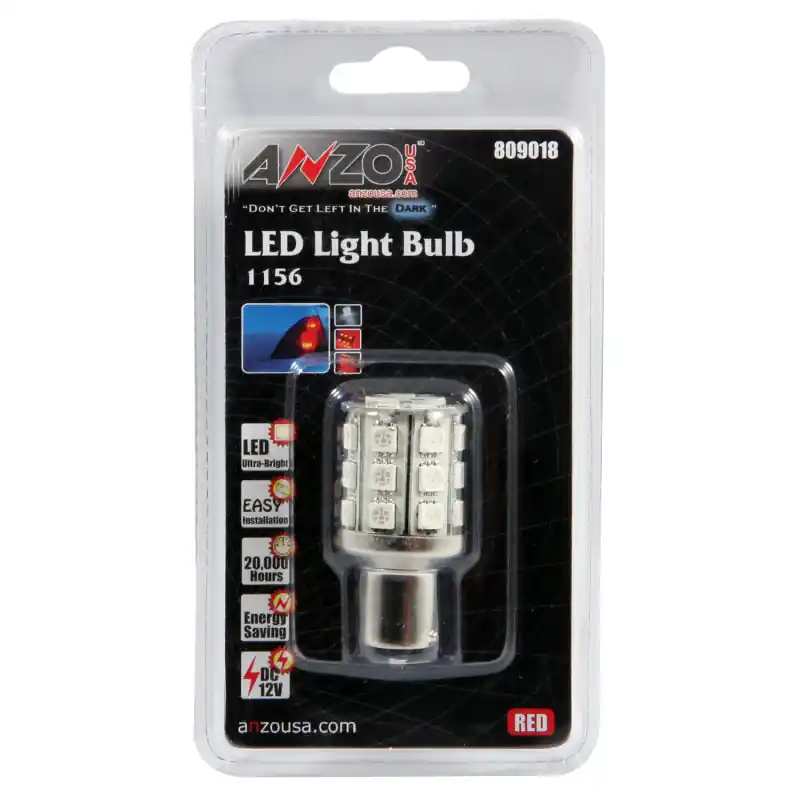 ANZO LED Bulbs Universal LED 1156 Red - 24 LEDs 2in Tall — PMD Premier Motoring Development Wholesale