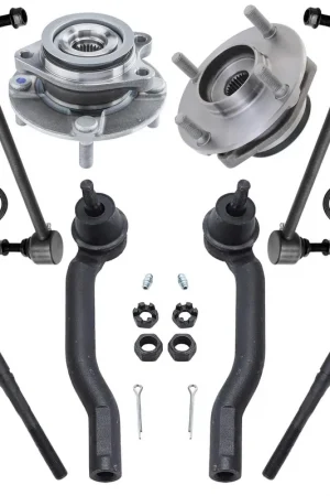 10pc Front Wheel Hub and Bearings Tie Rods Lower Ball Joints Suspension Kit Super Sale