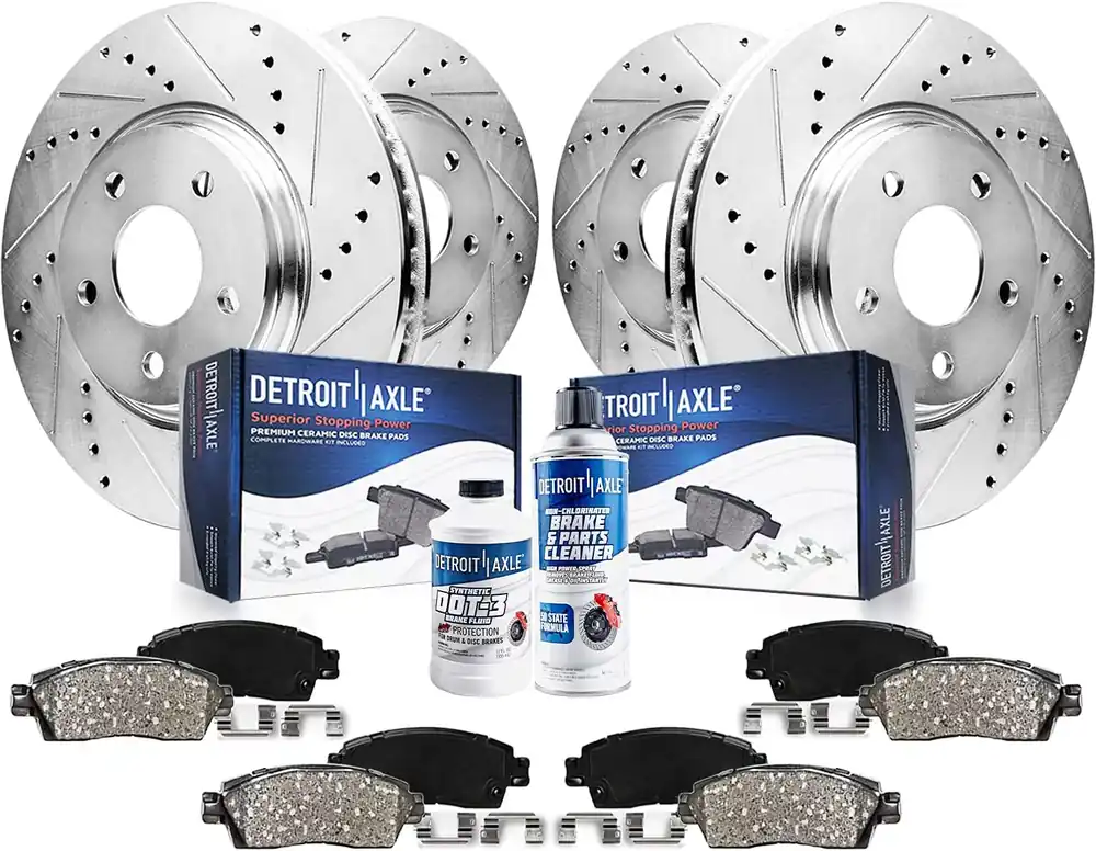 10pc Front & Rear Drilled Slotted Rotors and Ceramic Brake Pads Kit Flash Sale