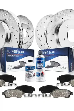 10pc Front & Rear Drilled Slotted Rotors and Ceramic Brake Pads Kit Editor’s Pick