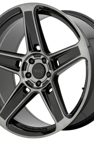 Exclusive American Racing HELLION Gloss Black with Gray Tint Wheel; Rear Only; 22x10.5; 25mm Offset